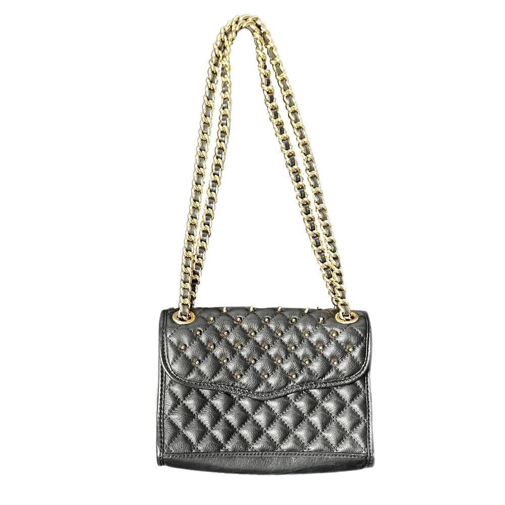 Rebecca Minkoff Mini Affair Studded‎ Quilted Leather Shoulder Bag in Black